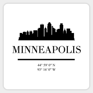 MINNEAPOLIS MINNESOTA BLACK SILHOUETTE SKYLINE ART Sticker